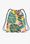 Unisex AOP Drawstring Bag White Standard - Flower