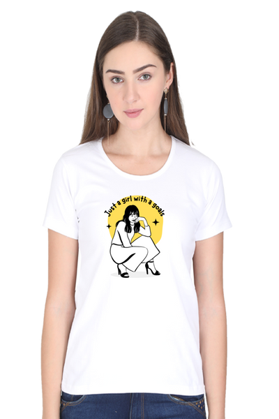 WOMEN PRINTED T-SHIRT GIRL WITH A GOAL.