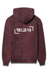 Acid Wash Hooded Sweatshirt - Believe