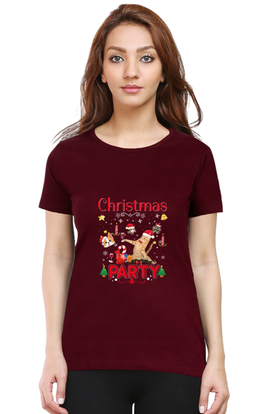 Women Printed T-Shirt Christmas Party