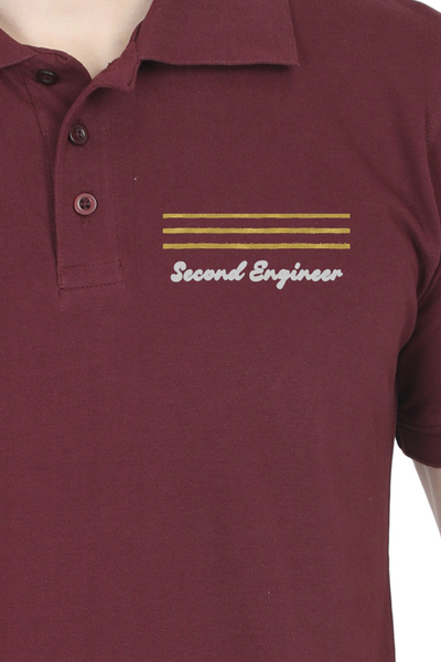 EXCLUSIVE MERCHANT NAVY RANK EMBROIDERY POLO T-SHIRT - SECOND ENGINEER