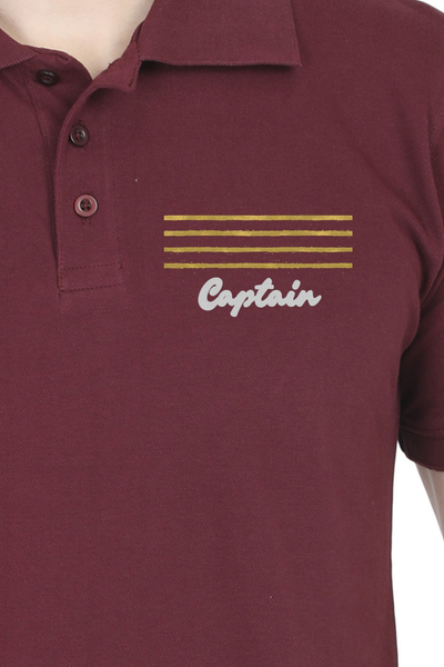 Exclusive Merchant Navy Rank Embroidery Polo T-Shirt - Captain