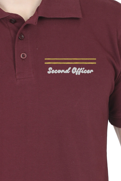 EXCLUSIVE MERCHANT NAVY RANK EMBROIDERY POLO T-SHIRT - SECOND OFFICER