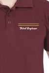 EXCLUSIVE MERCHANT NAVY RANK EMBROIDERY POLO T-SHIRT - THIRD ENGINEER