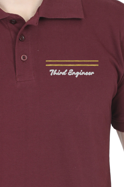 EXCLUSIVE MERCHANT NAVY RANK EMBROIDERY POLO T-SHIRT - THIRD ENGINEER