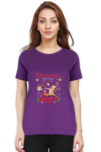 Women Printed T-Shirt Christmas Party