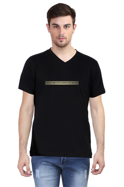 V Neck T-Shirt - SMILE