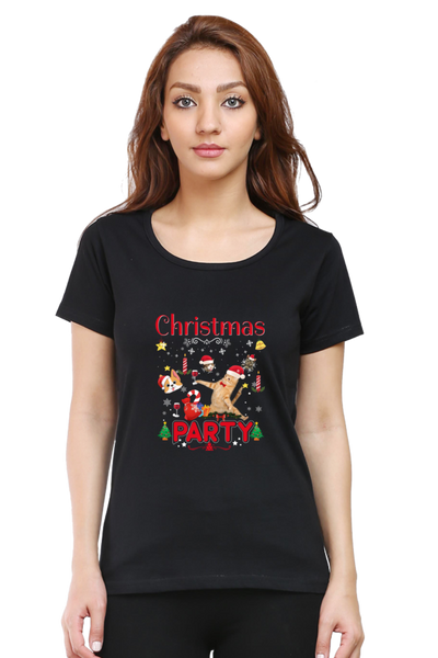 Women Printed T-Shirt Christmas Party