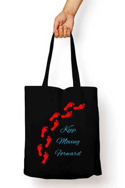 Unisex Tote Bag Zipper - Moving forward Black