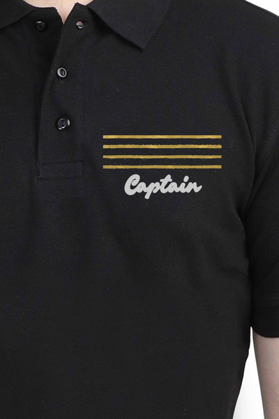 Exclusive Merchant Navy Rank Embroidery Polo T-Shirt - Captain