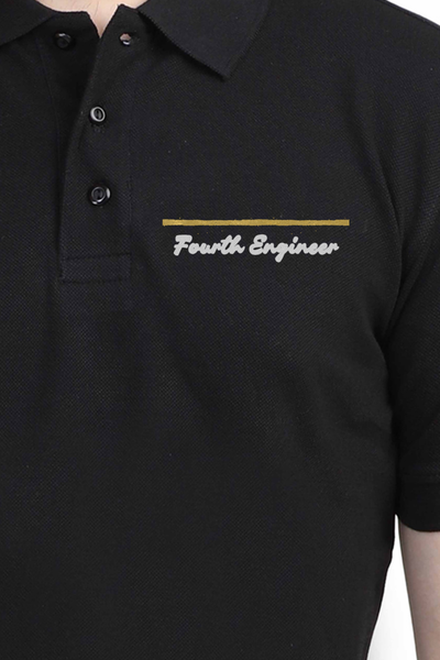 EXCLUSIVE MERCHANT NAVY RANK EMBROIDERY POLO T-SHIRT - FOURTH ENGINEER