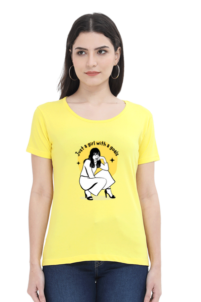 WOMEN PRINTED T-SHIRT GIRL WITH A GOAL.