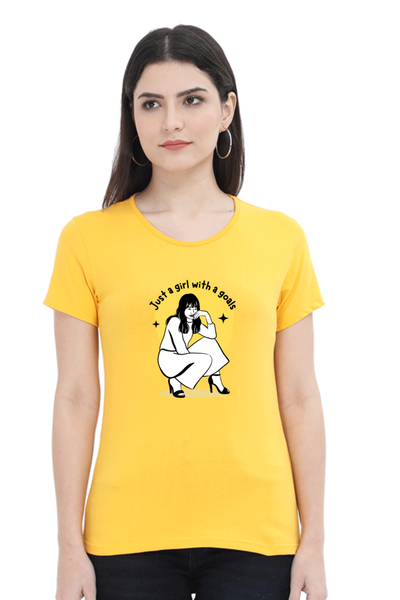 WOMEN PRINTED T-SHIRT GIRL WITH A GOAL.