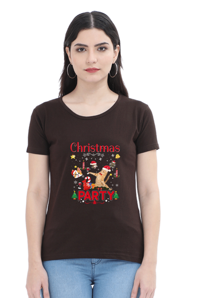 Women Printed T-Shirt Christmas Party