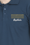 Exclusive Merchant Navy Rank Embroidery Polo T-Shirt - Captain