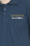 EXCLUSIVE MERCHANT NAVY RANK EMBROIDERY POLO T-SHIRT - SECOND OFFICER