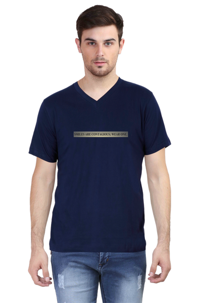 V Neck T-Shirt - SMILE