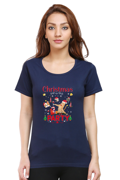 Women Printed T-Shirt Christmas Party