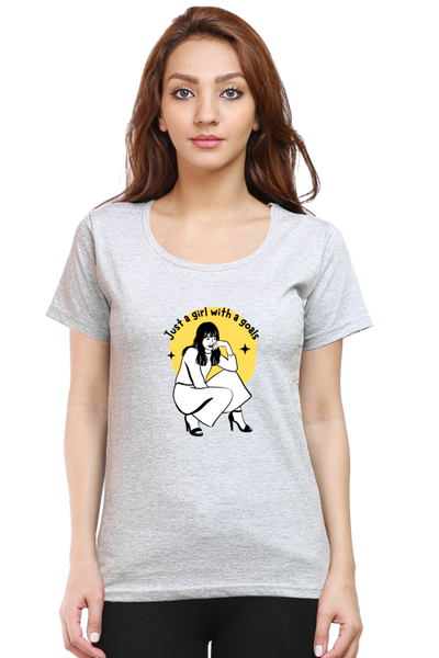 WOMEN PRINTED T-SHIRT GIRL WITH A GOAL.