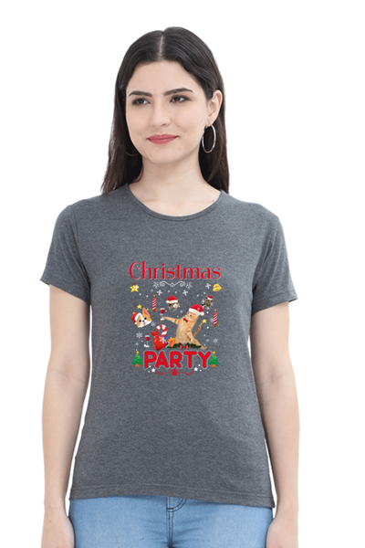 Women Printed T-Shirt Christmas Party