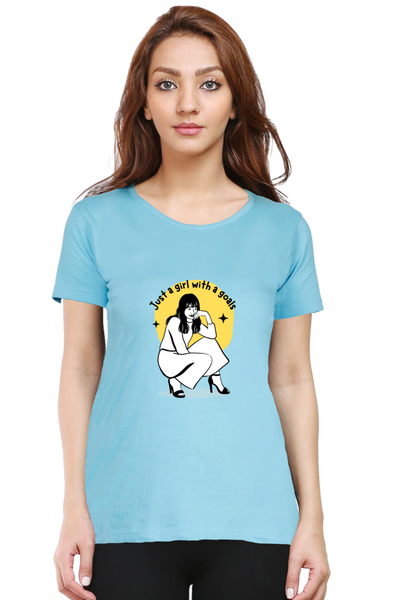 WOMEN PRINTED T-SHIRT GIRL WITH A GOAL.