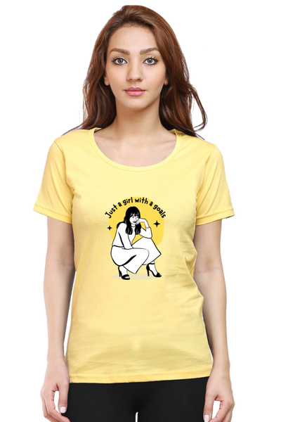 WOMEN PRINTED T-SHIRT GIRL WITH A GOAL.